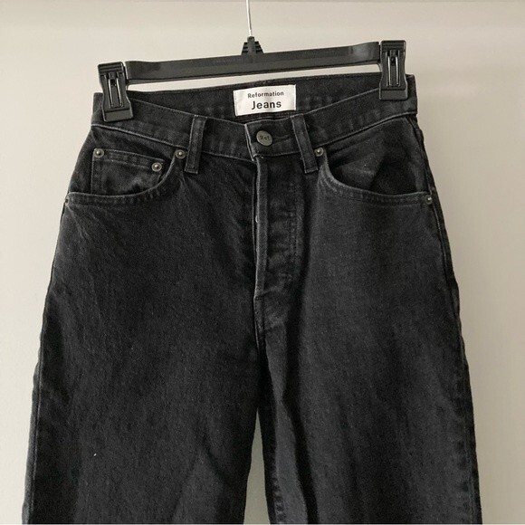 Reformation High Rise Faded Distressed Jeans 23 - Picture 4 of 9